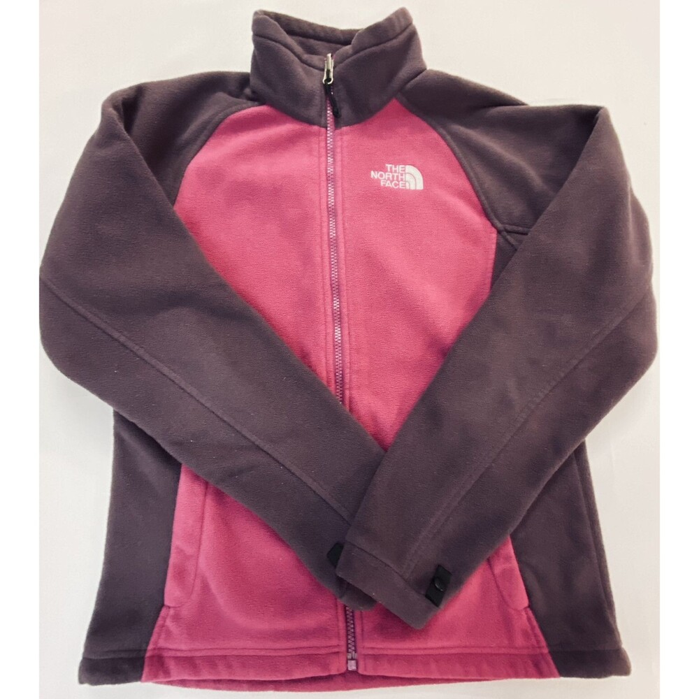 North Face Womens Two Tone Full Zip Fleece Jacket 2 Pockets Long Sleeve Size S